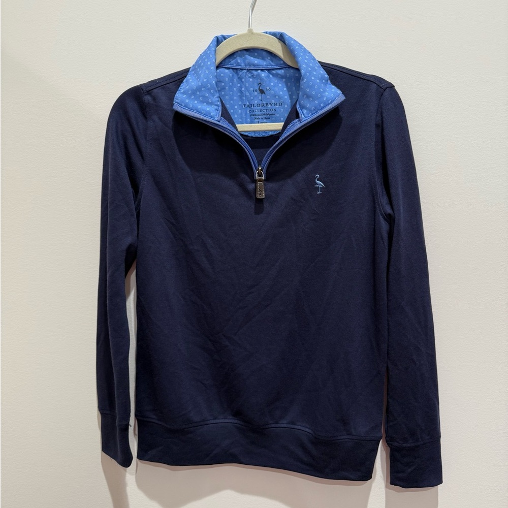 Tailorbyrd Dark Blue Zip-Up Sweater